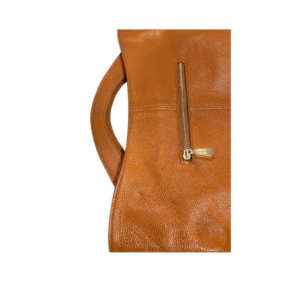 Paste Leather Handbag or Crossbody, Adjustable Shoulder Strap, Burnt Orange - Picture 12 of 16